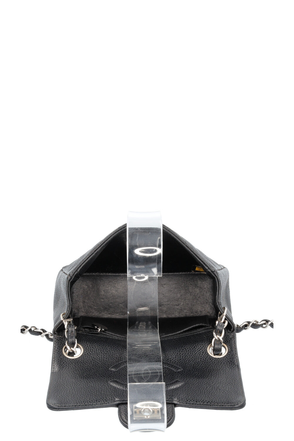 CHANEL Mini Square Flap Bag Caviar Black