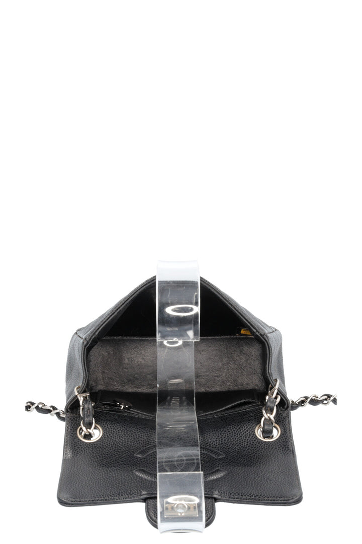 CHANEL Mini Square Flap Bag Caviar Black