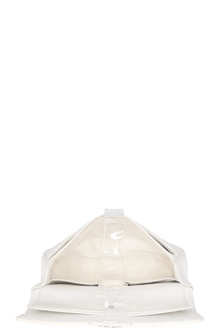 CHANEL Classic Double Flap Bag Medium White