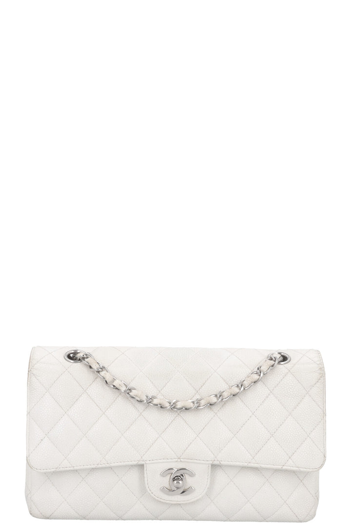 CHANEL Classic Double Flap Bag Medium White