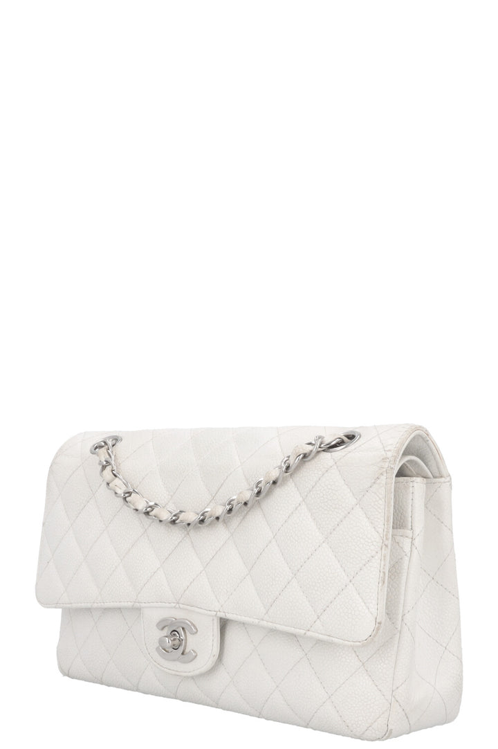 CHANEL Classic Double Flap Bag Medium White