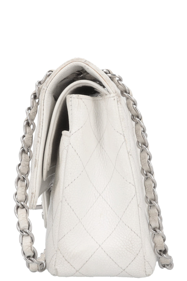 CHANEL Classic Double Flap Bag Medium White