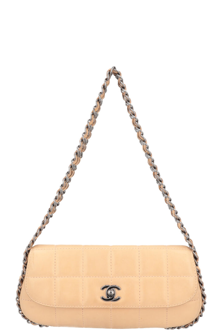CHANEL Multichain Chocolate Bar Bag Leather Beige