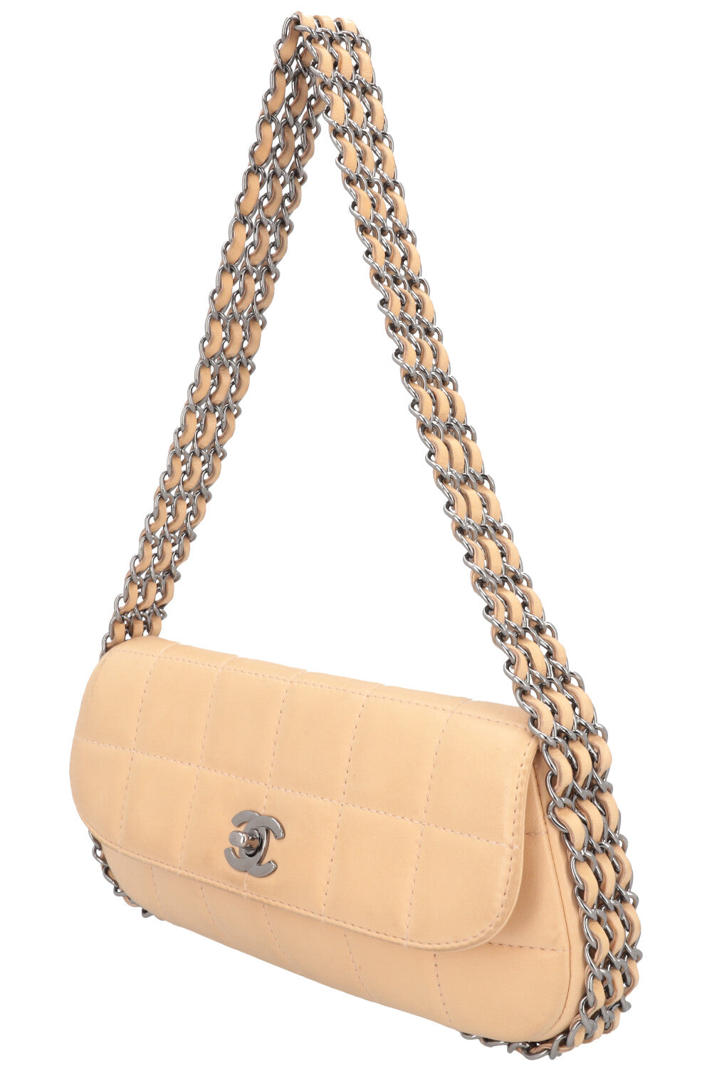 CHANEL Multichain Chocolate Bar Bag Leather Beige