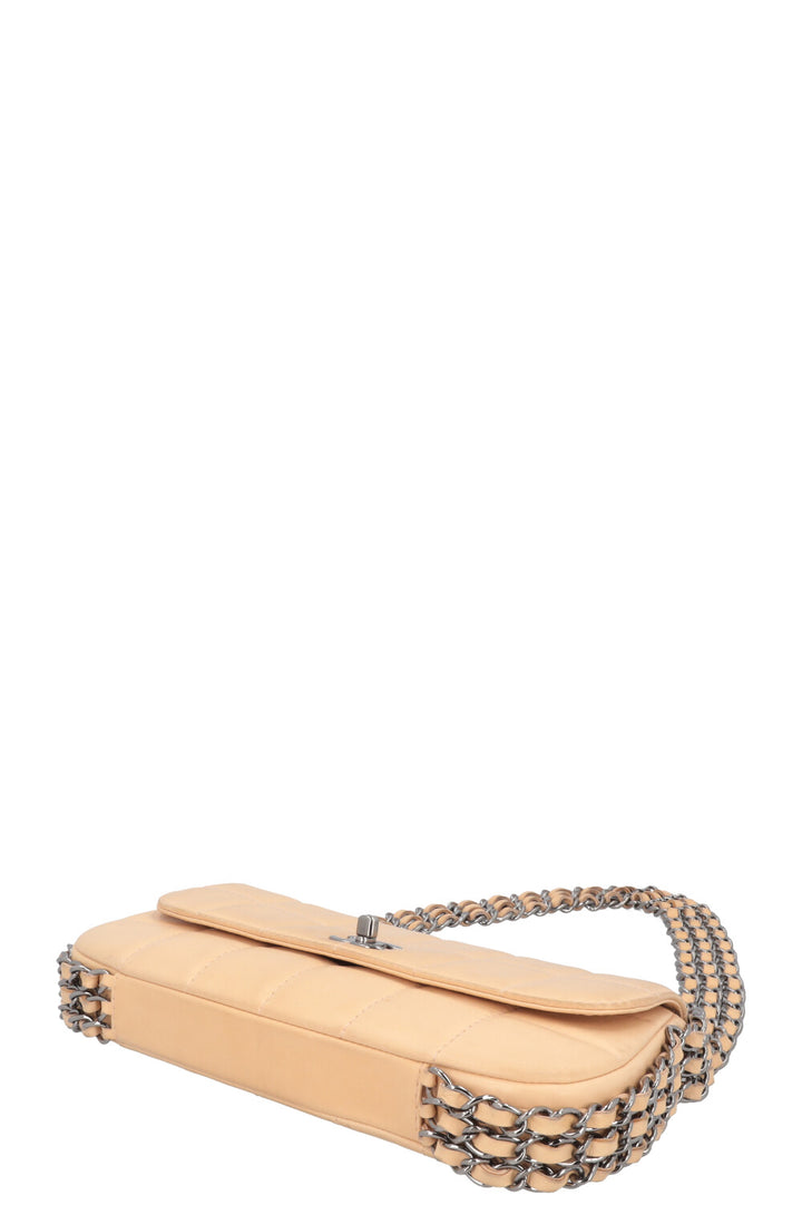 CHANEL Multichain Chocolate Bar Bag Leather Beige