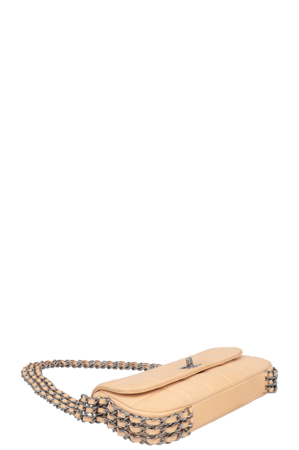 CHANEL Multichain Chocolate Bar Bag Leather Beige