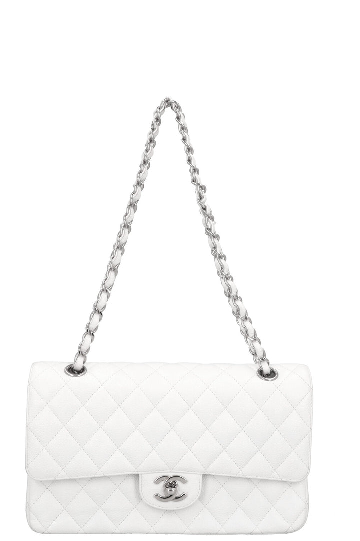 CHANEL Classic Double Flap Bag Medium White