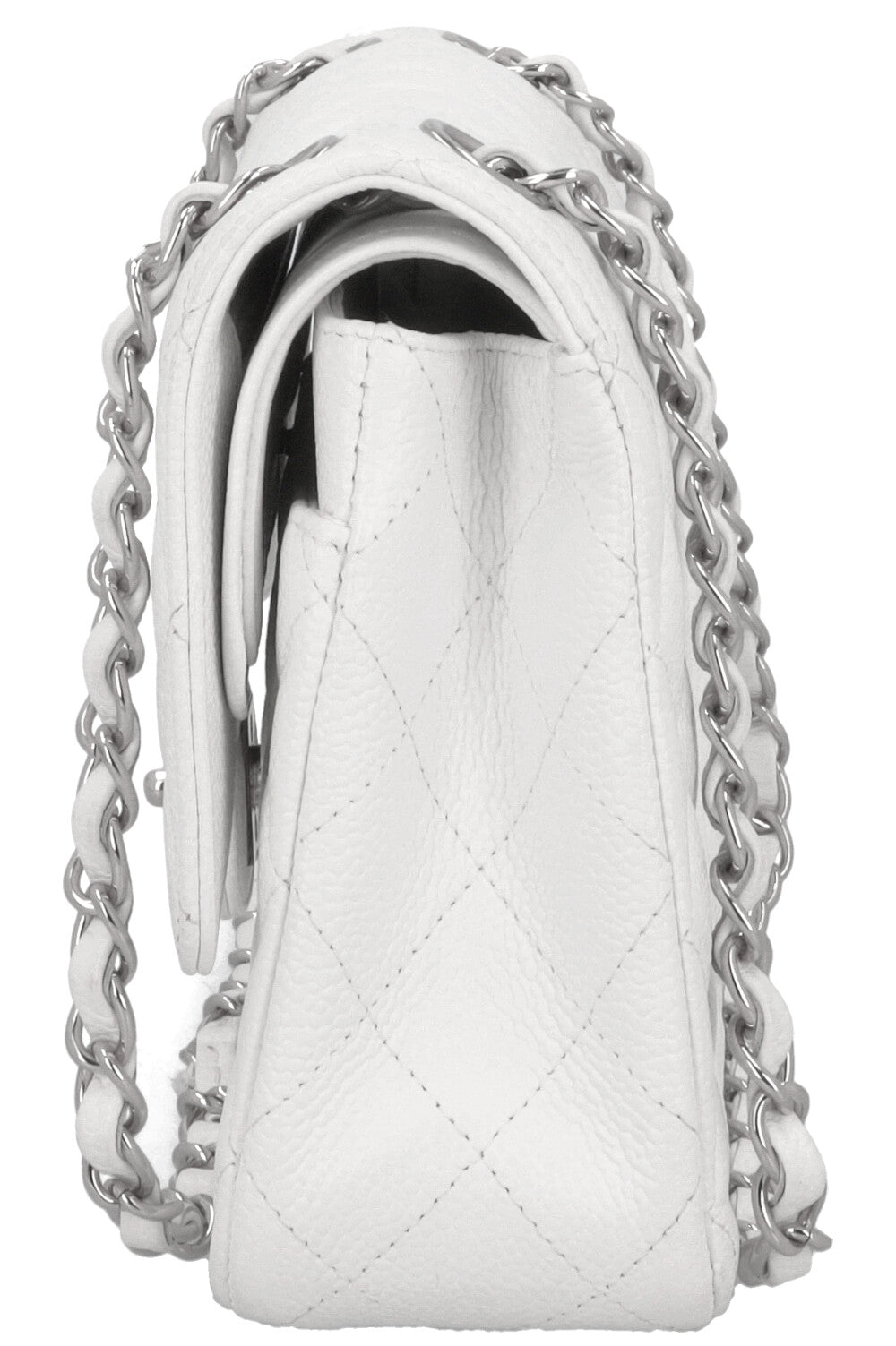 CHANEL Classic Double Flap Bag Medium White