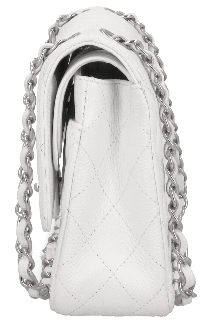 CHANEL Classic Double Flap Bag Medium White