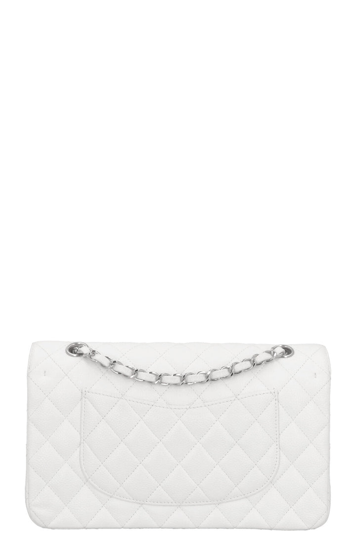 CHANEL Classic Double Flap Bag Medium White