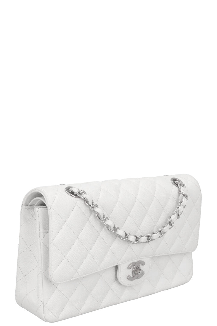 CHANEL Classic Double Flap Bag Medium White