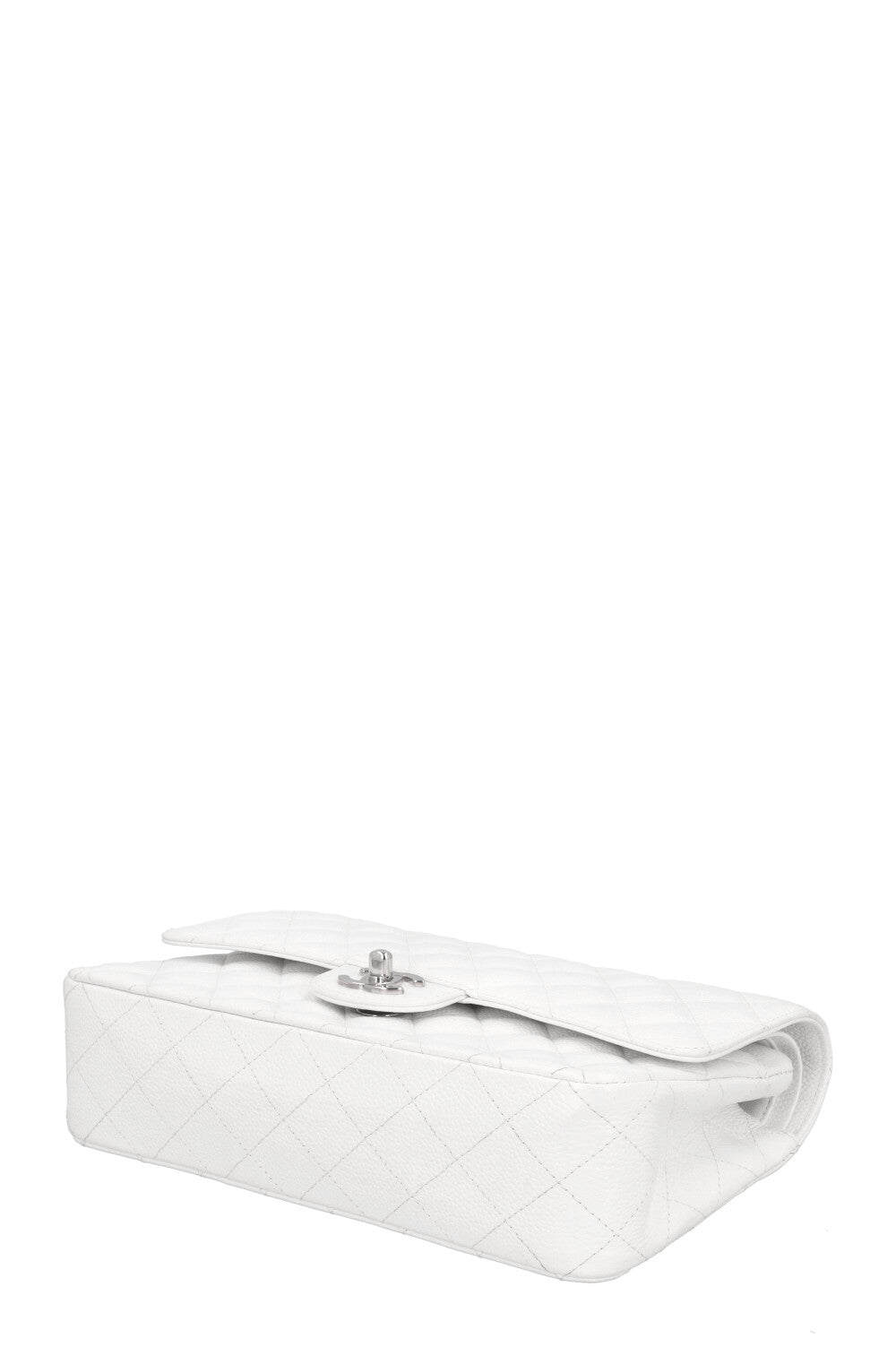 CHANEL Classic Double Flap Bag Medium White