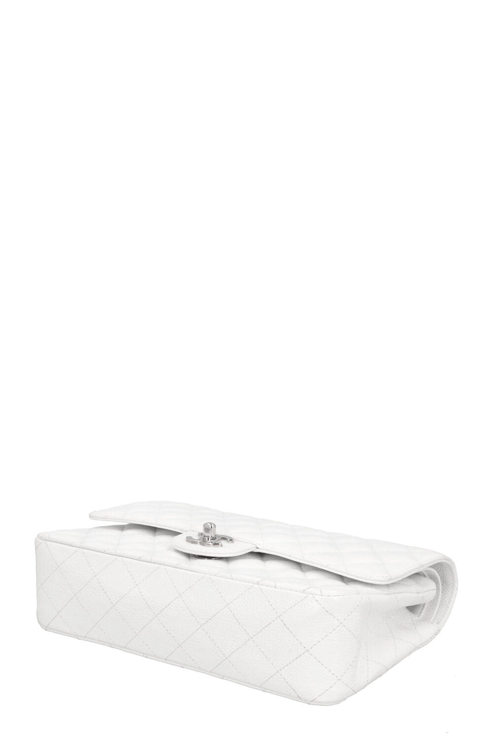 CHANEL Classic Double Flap Bag Medium White