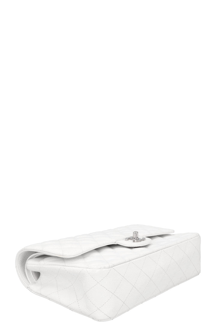 CHANEL Classic Double Flap Bag Medium White