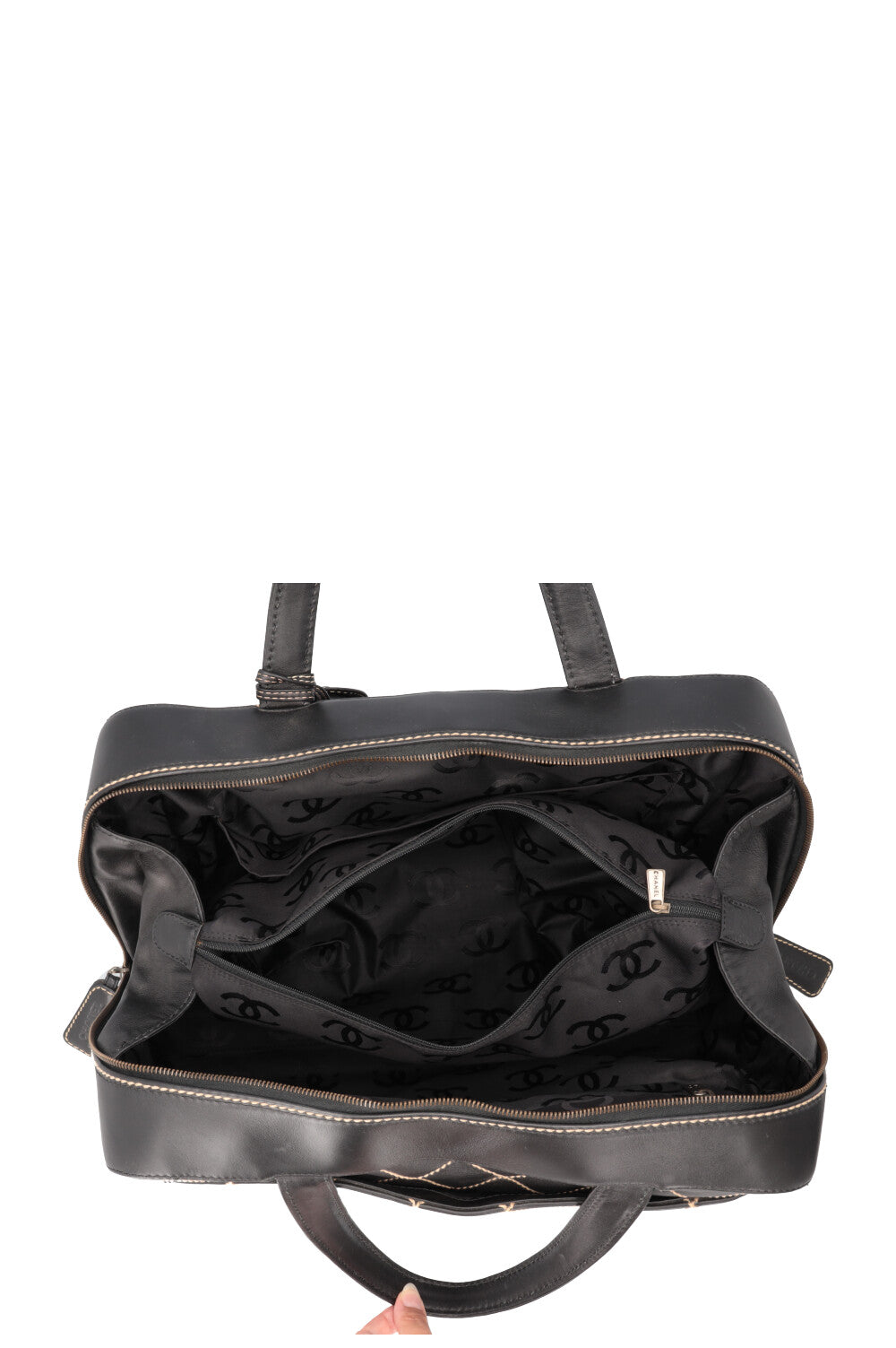 CHANEL Wild Stitch Bag Leather Black