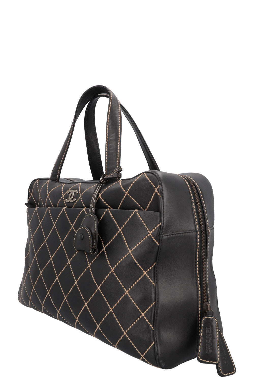 CHANEL Wild Stitch Bag Leather Black