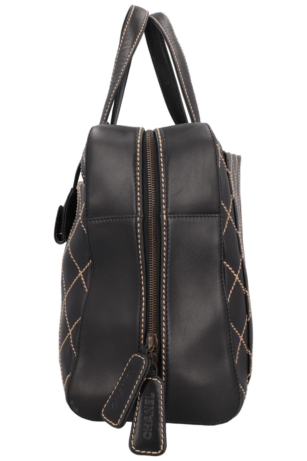 CHANEL Wild Stitch Bag Leather Black