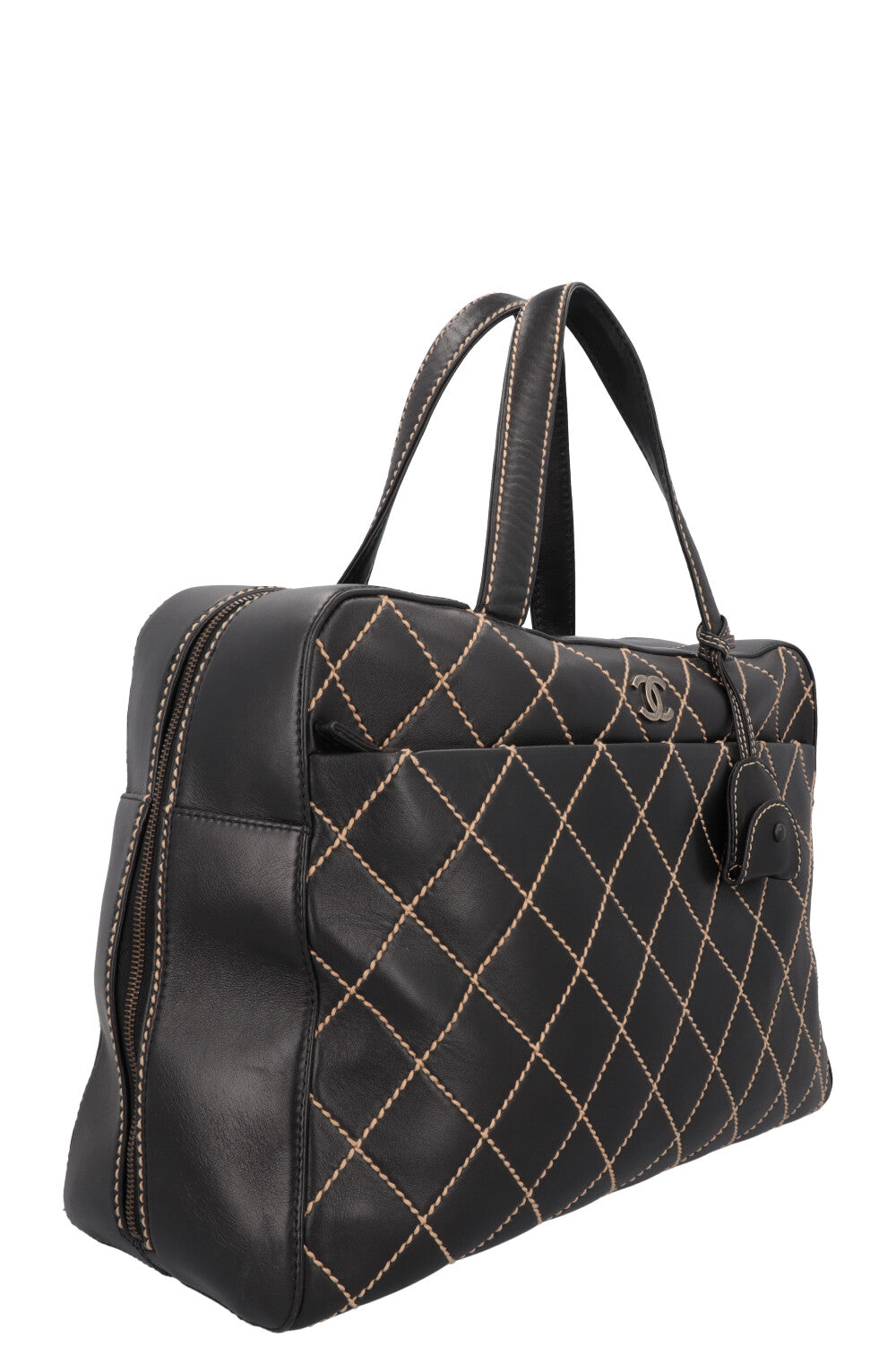 CHANEL Wild Stitch Bag Leather Black