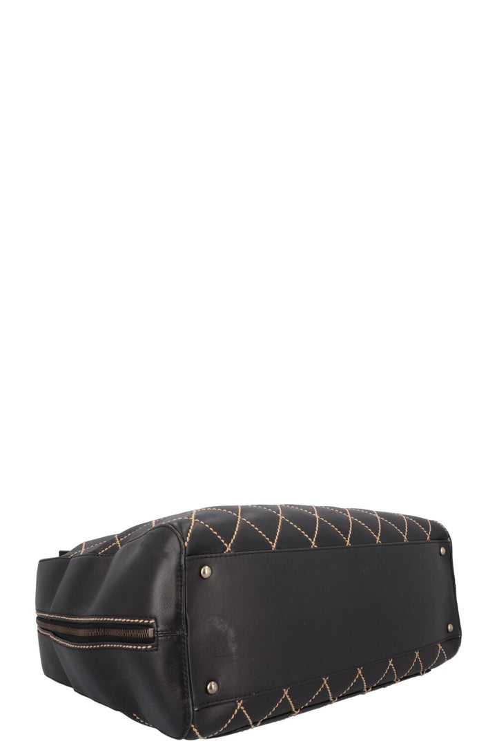 CHANEL Wild Stitch Bag Leather Black
