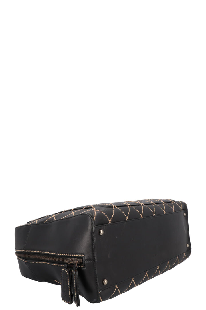 CHANEL Wild Stitch Bag Leather Black