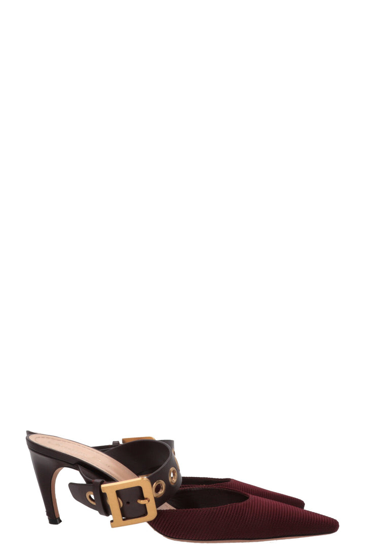 CHRISTIAN DIOR D-Dior Mules Burgundy