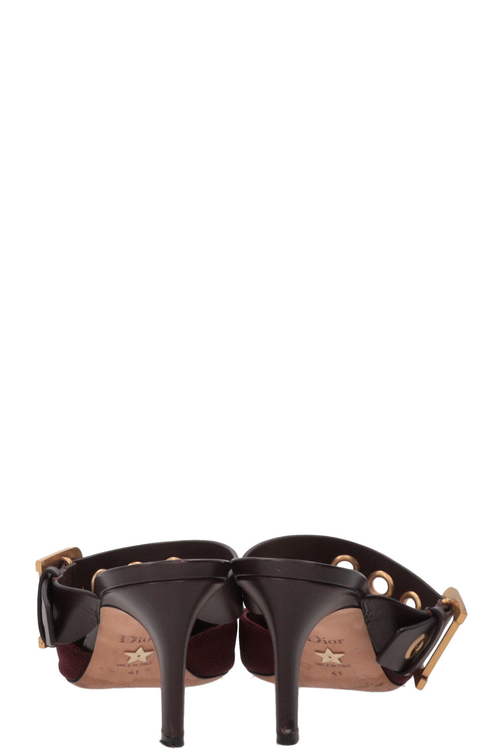 CHRISTIAN DIOR D-Dior Mules Burgundy