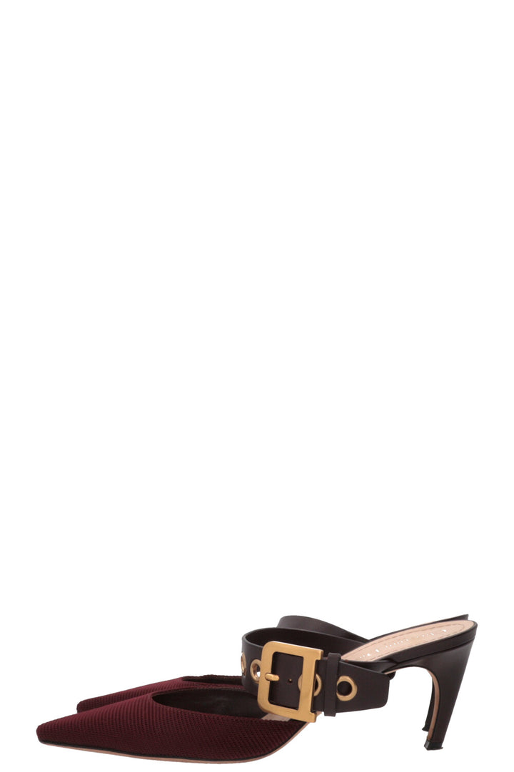 CHRISTIAN DIOR D-Dior Mules Burgundy