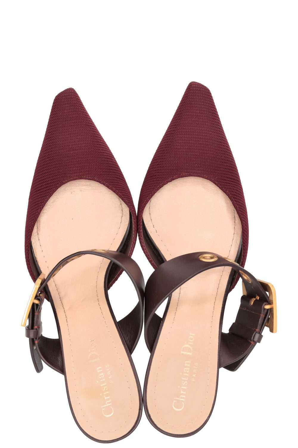 CHRISTIAN DIOR D-Dior Mules Burgundy