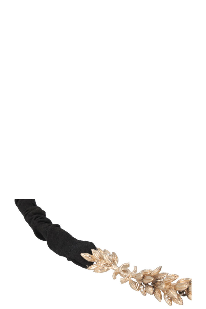 CHANEL 2010 CC Wheat Hair Band Gold Black