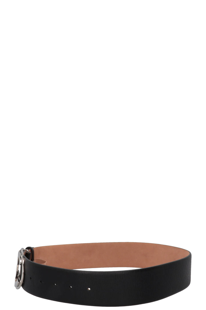 CHANEL Vintage CC Logo Belt Black Silver