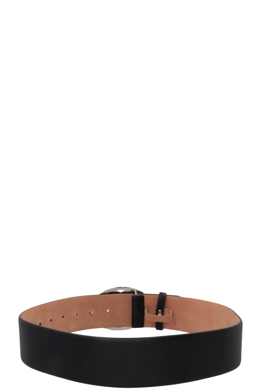 CHANEL Vintage CC Logo Belt Black Silver