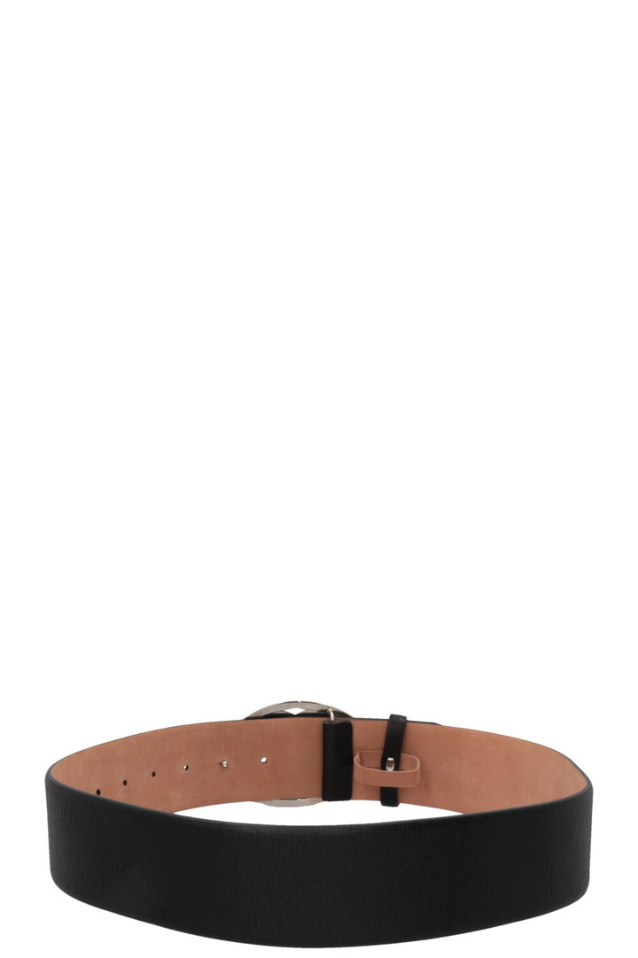 CHANEL Vintage CC Logo Belt Black Silver