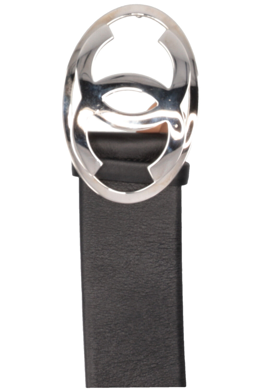 CHANEL Vintage CC Logo Belt Black Silver