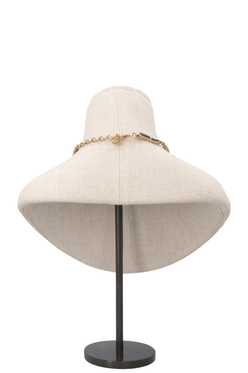 CHANEL 2007 Gripoix Cross Necklace Green Gold