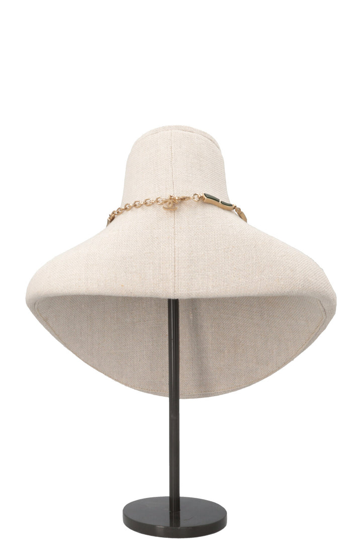 CHANEL 2007 Gripoix Cross Necklace Green Gold