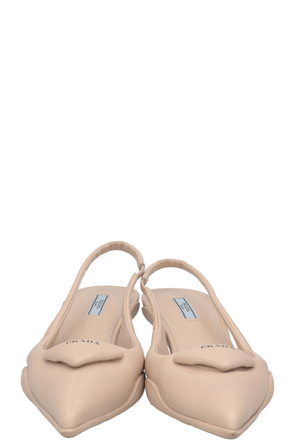PRADA Slingbacks rembourrés en cuir beige