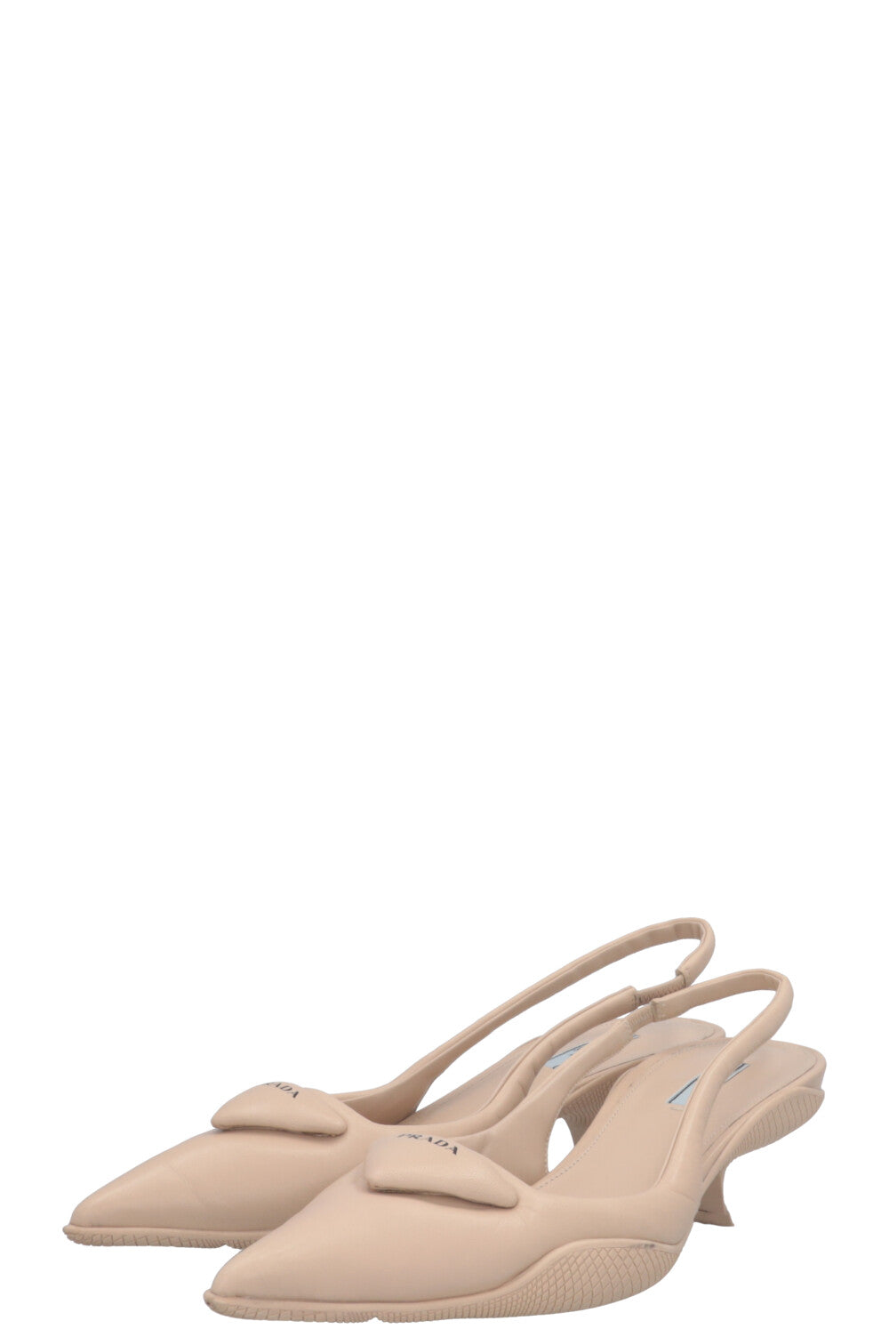 PRADA Slingbacks rembourrés en cuir beige