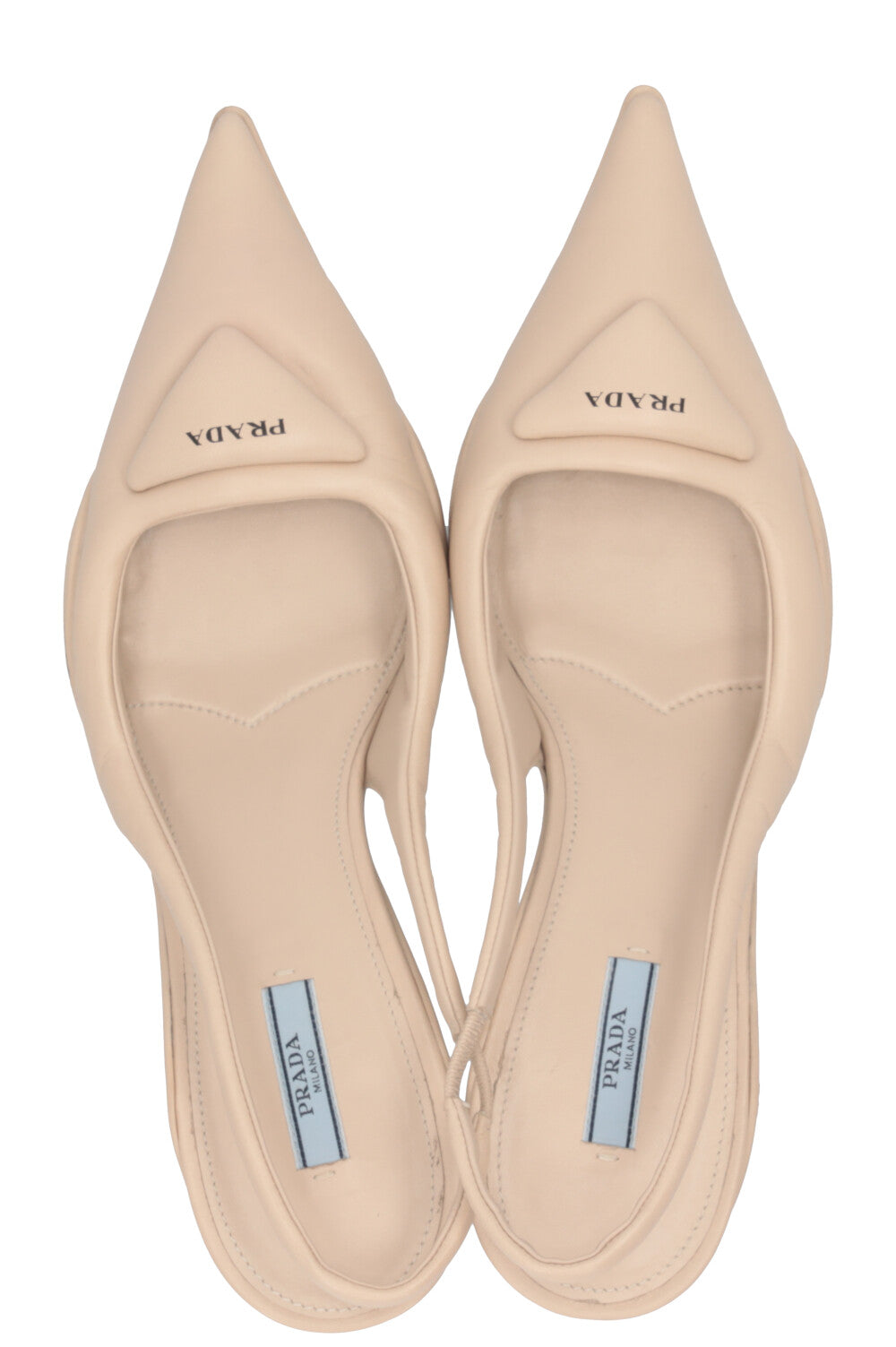PRADA Slingbacks rembourrés en cuir beige