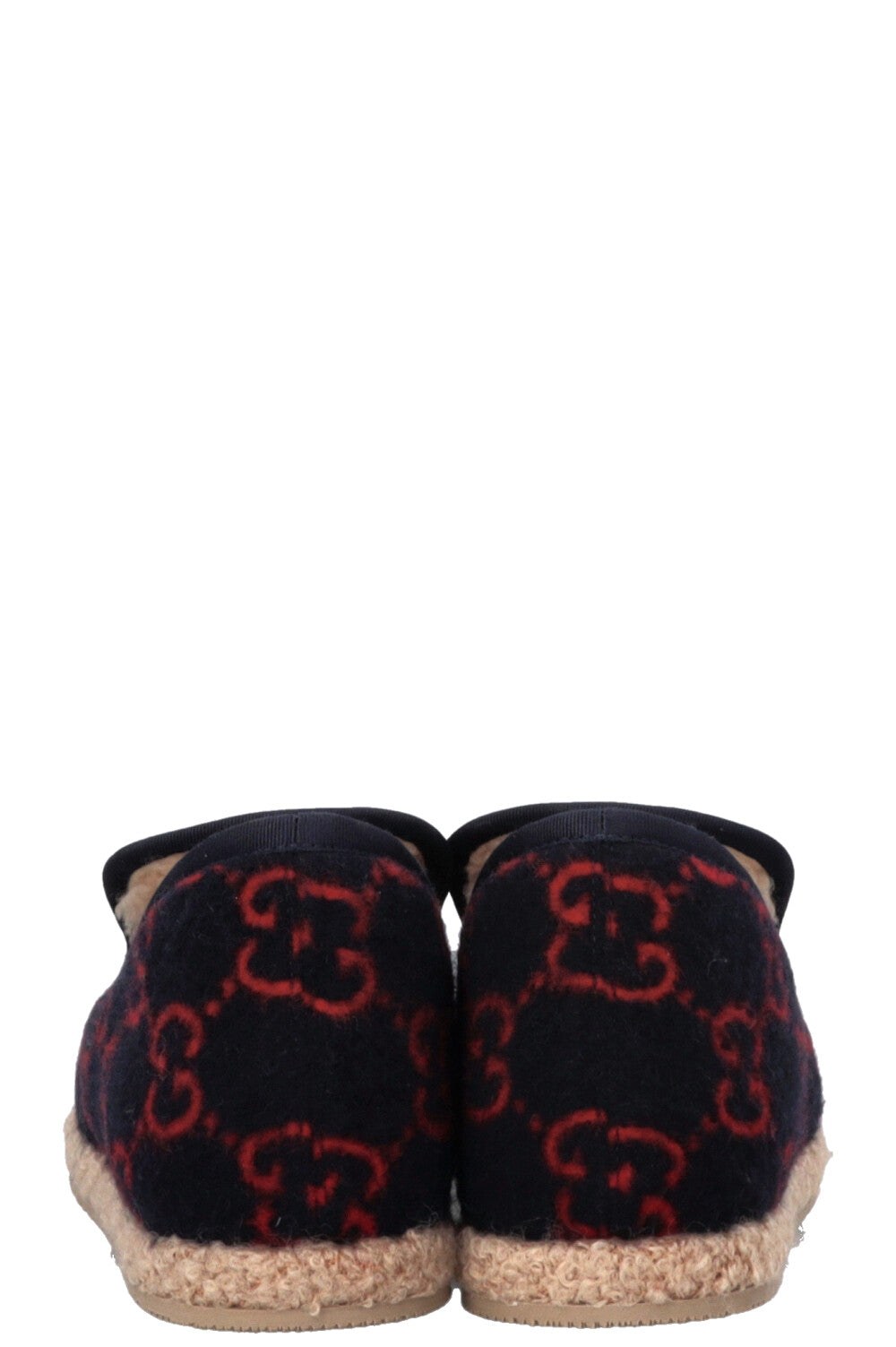 GUCCI Shearling Jordaan Espadrilles Navy