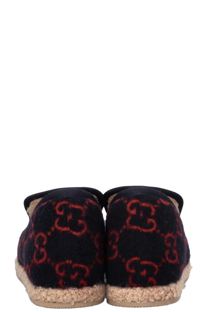 GUCCI Shearling Jordaan Espadrilles Navy