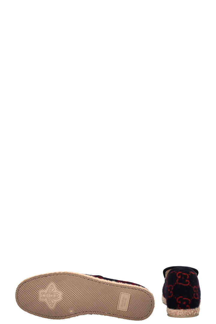 GUCCI Shearling Jordaan Espadrilles Navy