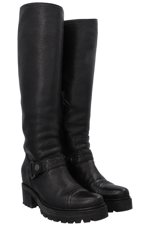 Bottes hautes à boucle MIU MIU noires