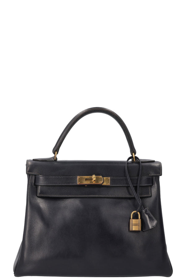 HERMÈS Kelly 28 Box Navy