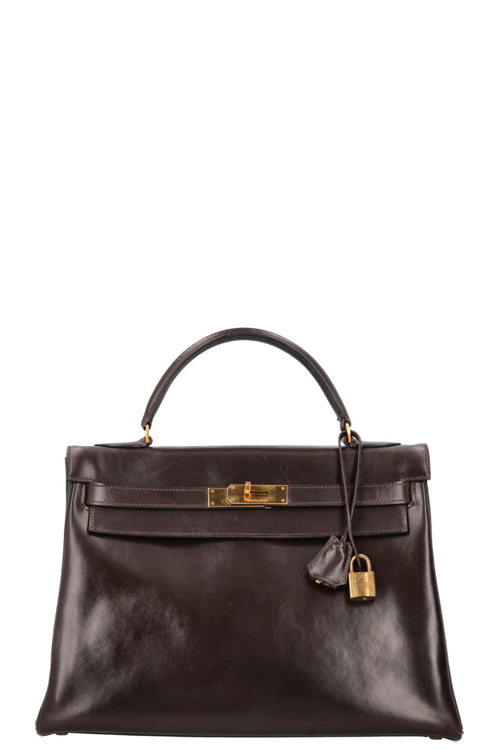 HERMÈS Kelly 32 Box Brown