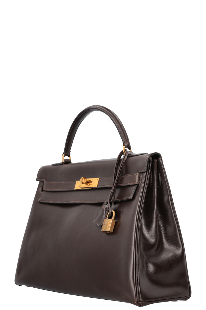 HERMÈS Kelly 32 Box Brown