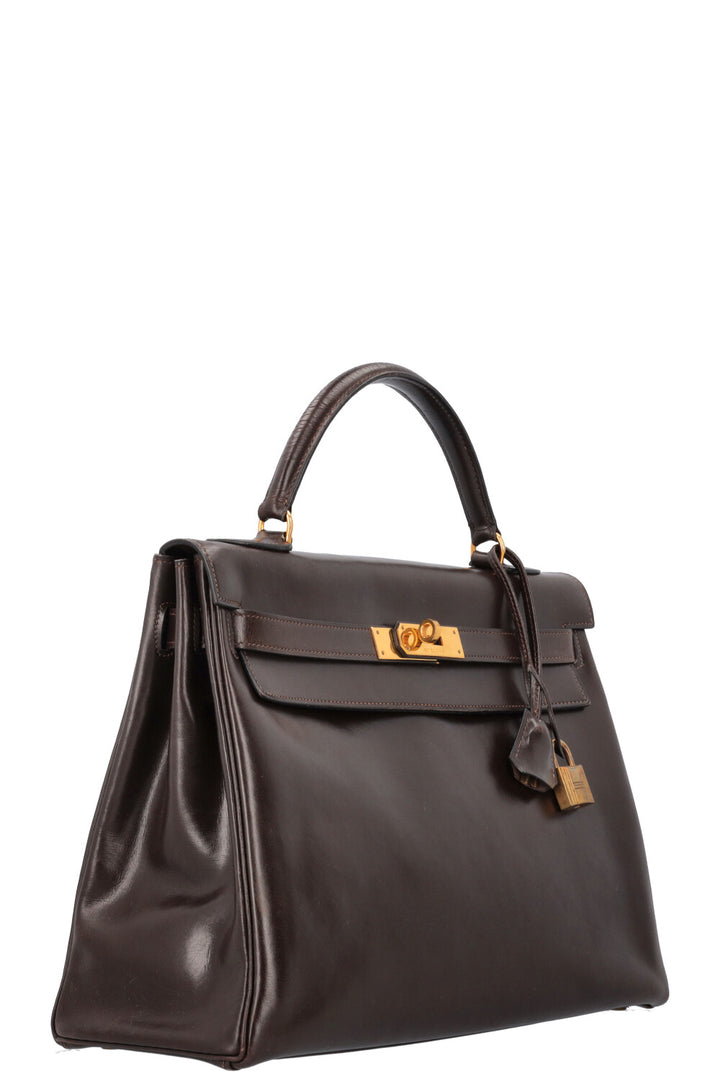 HERMÈS Kelly 32 Box Brown