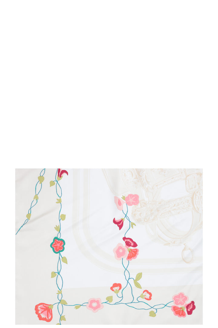 HERMÈS Brides de Gala 90 Scarf Ivory