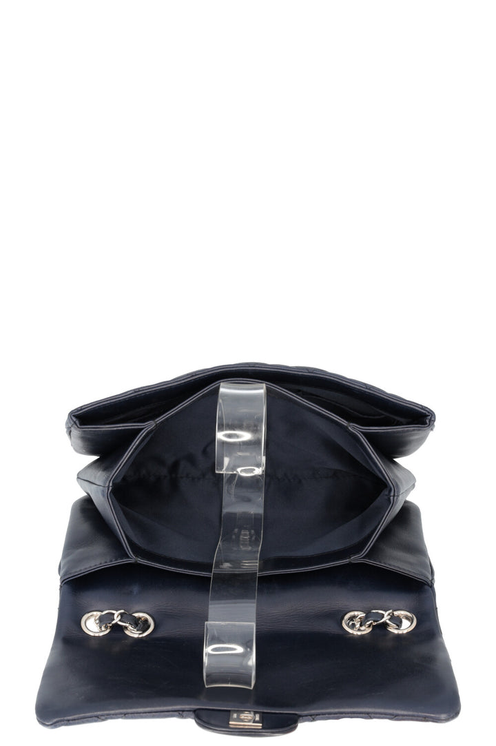 CHANEL Small Single Flap Bag Leather Navy