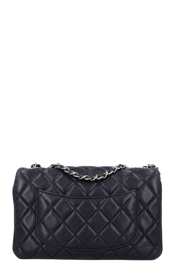 CHANEL Small Single Flap Bag Leather Navy