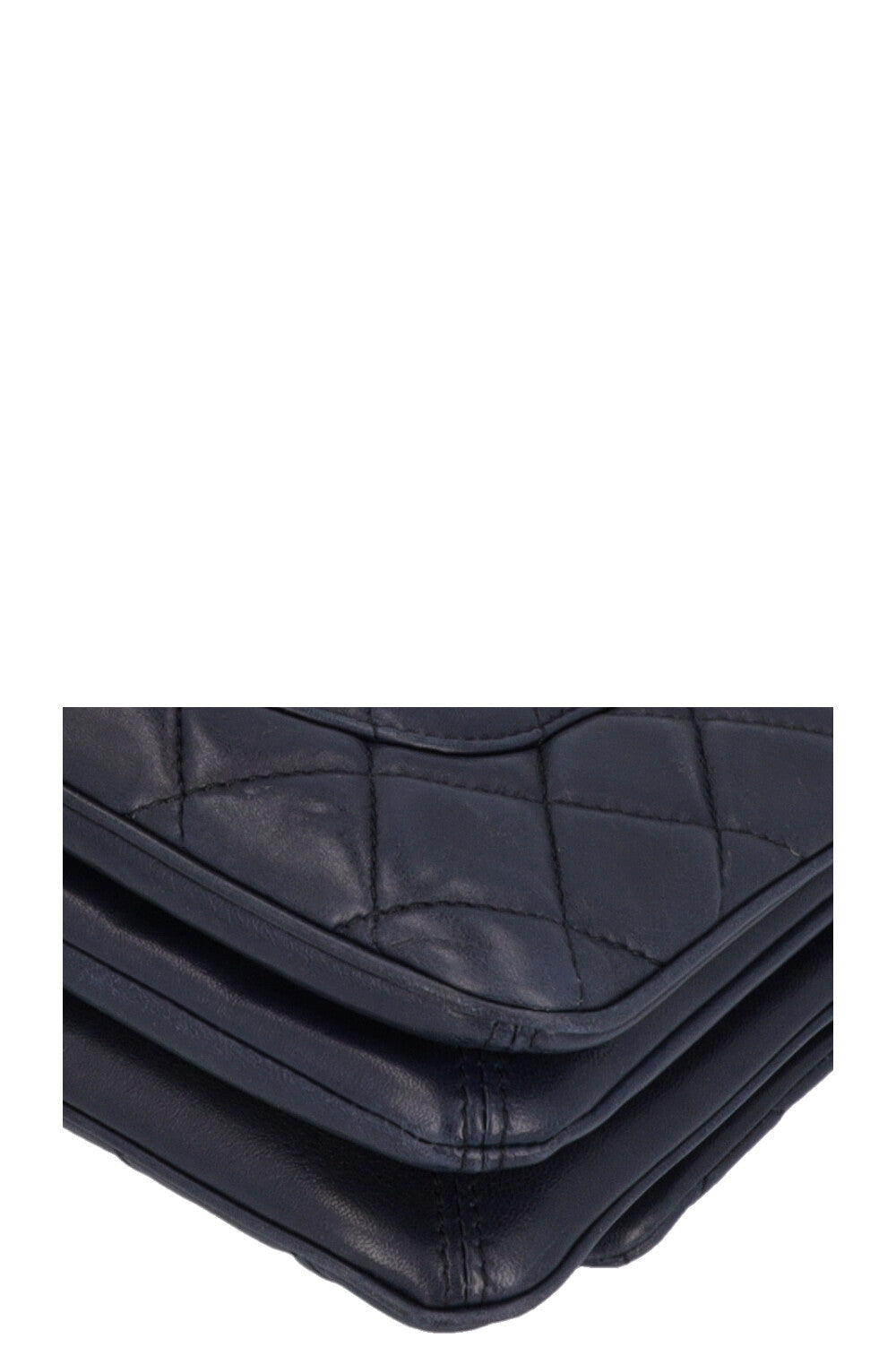 CHANEL Small Single Flap Bag Leather Navy